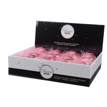 KUGLA NOVOGODIŠNJA SA PAPERJEM 8CM TRANSPARENT BOJA 025723 