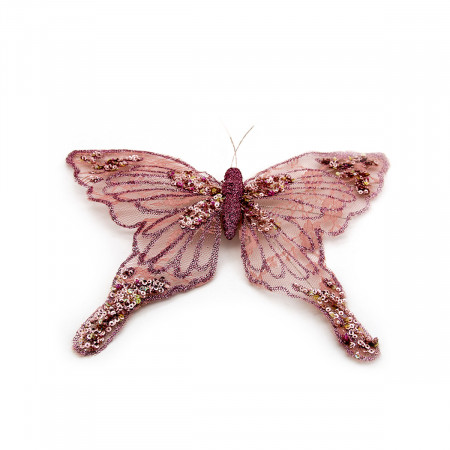 DEKORATIVNI UKRAS LEPTIR 31X30CM PINK 612268 
