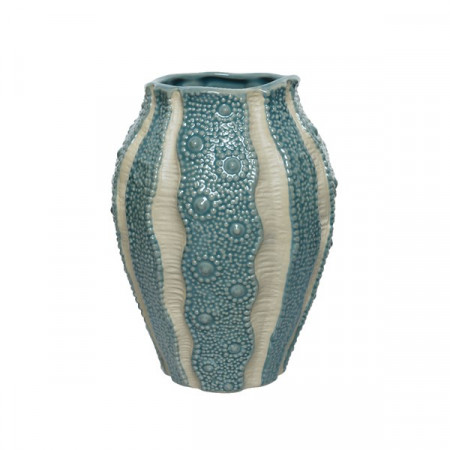 VAZA KERAMIČKA PLAVO BELA 15X15X21.5CM 82.9160 