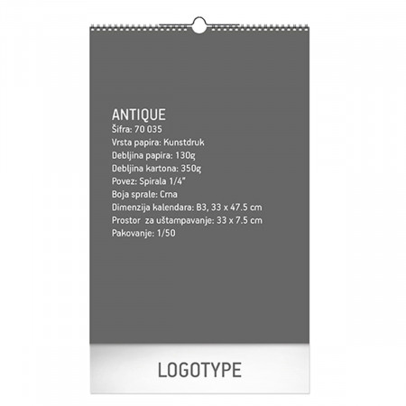 70.035 KALENDAR ANTIQUE 7 LISTA B3 