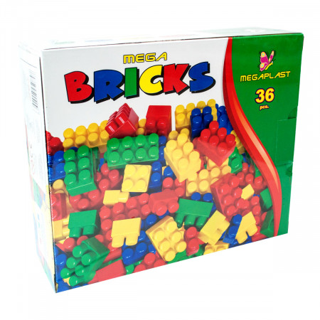 KOCKE 36 DELOVA U KARTONSKOJ KUTIJI MEGAPLAST 
