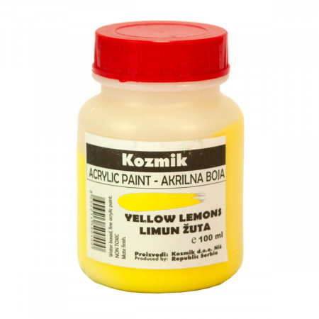 BOJA AKRILNA ŽUTA LIMUN 100ml KOZMIK 