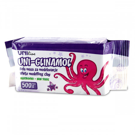 MASA ZA MODELOVANJE BELA 500g UNI-GLINAMOL UNI LINE UNL-0629 