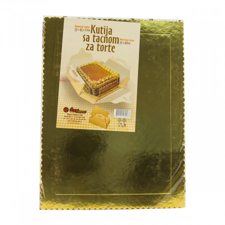PODMETAČ ZA TORTU GOLD SA KUTIJOM 30X40 