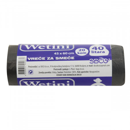 KESA ZA SMEĆE 20/1 45x60cm 40L WETINI 0874-BEZ TRAKE 