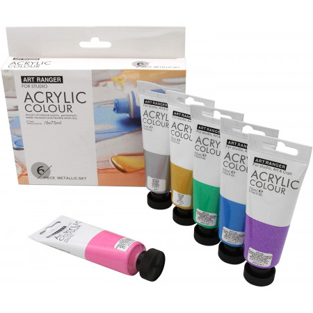 BOJA AKRILNA 6/1 SET METALLIC 6x75ml FEA0675-M ART RANGER 
