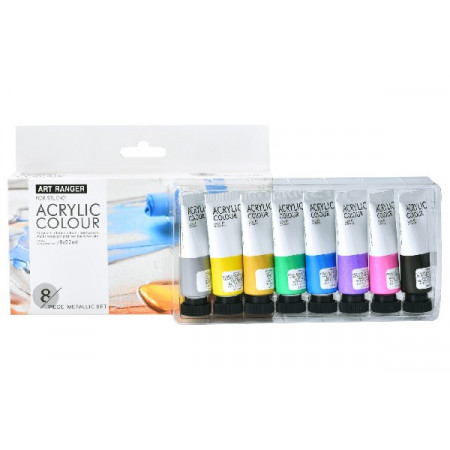 BOJA AKRILNA 8/1 SET METALLIC 8x22ml FEA0822-M ART RANGER 