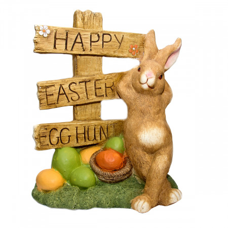 FIGURA KERAMIČKA ZEC SA NATPISOM HAPPY EASTER 55CM 327961 ALX117960 