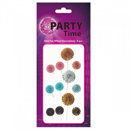 PARTY MINI FAN WHEEL 4/1 PINK UNL-1425 