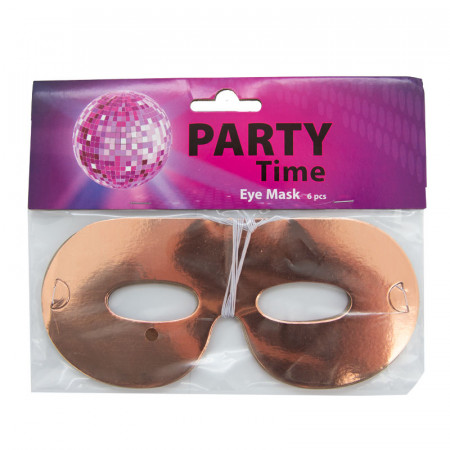 PARTY MASKA 6/1 17X7.5CM ROZA PARTY TIME UNL-1347 