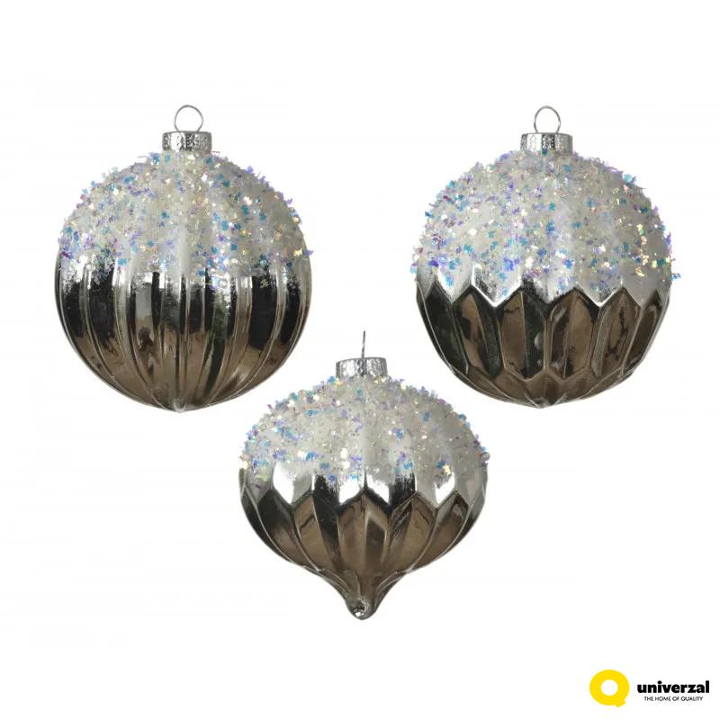 KUGLA NOVOGODIŠNJA 8CM SILVER 030111 