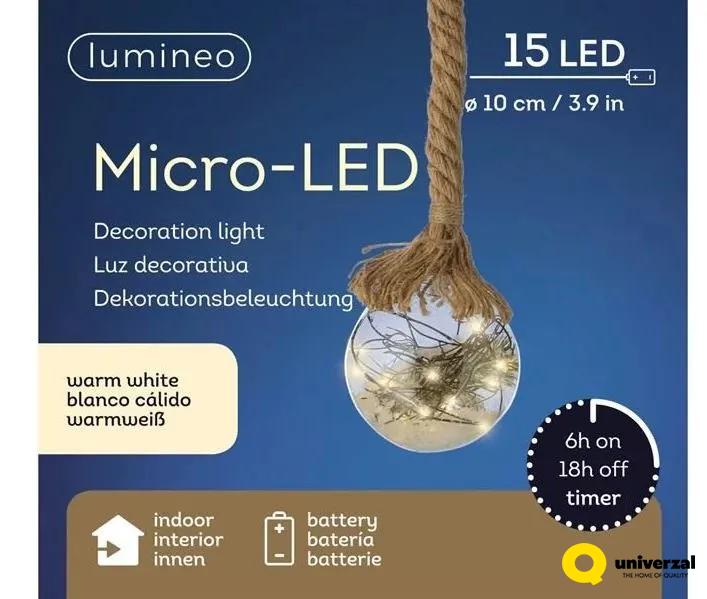 KUGLA NOVOGODIŠNJA SA LED SVETLOM 10X80CM 485671 