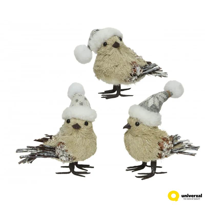 UKRAS NOVOGODIŠNJI PTICA SA KAPOM 13.5X6.5X11CM 534232 
