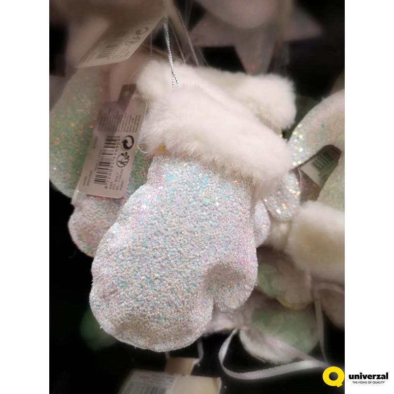 UKRAS NOVOGODIŠNJI POLYESTER GLITTER 1X9X10CM WHITE 610427 