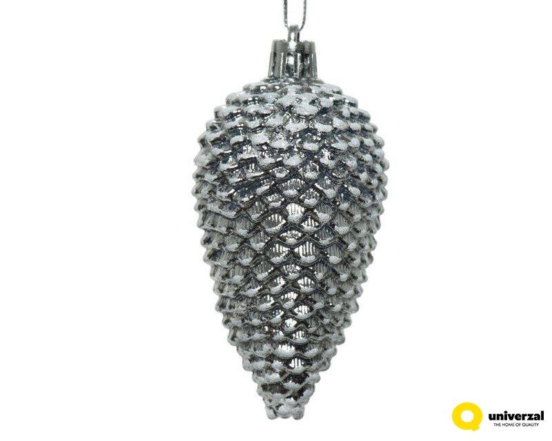 UKRAS NOVOGODIŠNJI ŠIŠARKA 4.5X4.5X9CM SREBRNA 027753 