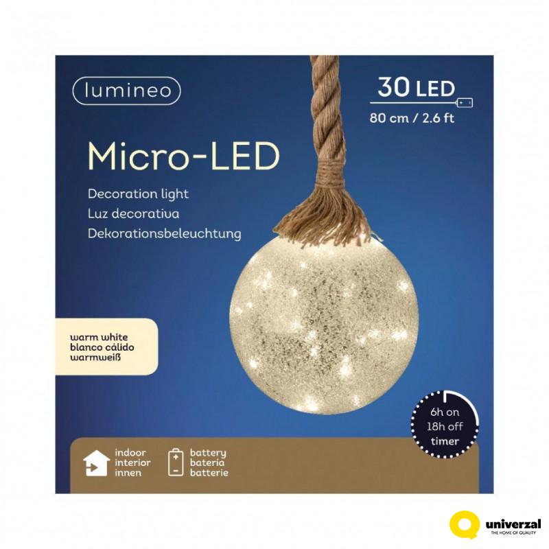 KUGLA NOVOGODIŠNJA SA LED SVETLOM 14X80CM 480249 