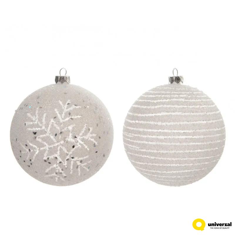 KUGLA NOVOGODIŠNJA 8CM BELA 027226 