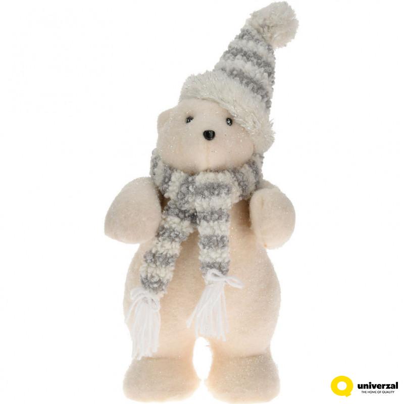 FIGURA UKRASNA BELI MEDVED STOJI YZB005580 