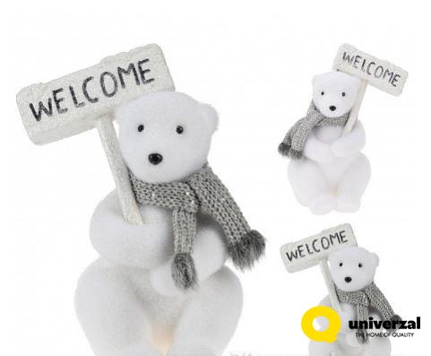 FIGURA UKRASNA BELI MEDVED SA TABLOM YZB005770 