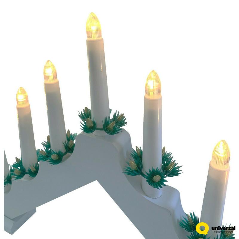 SVEĆNJAK UKRASNI MOST DRVENI SA LED SVETLOM AX8000160 