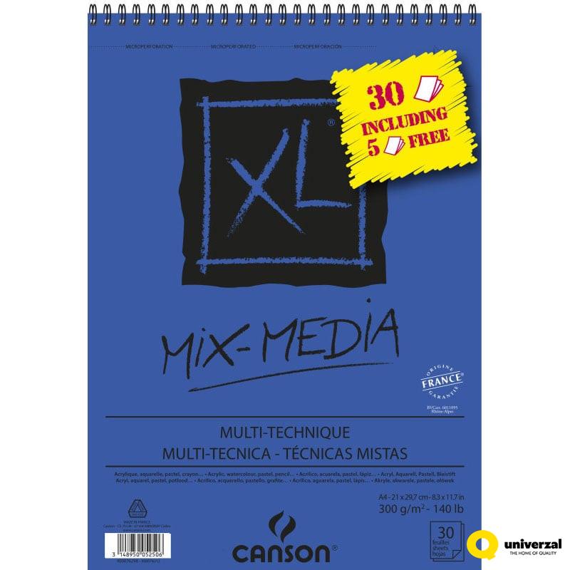 BLOK A4 300g 30LISTA XL MIX MEDIA CANSON 400076298 