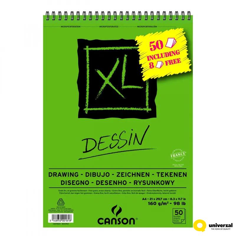 BLOK A4 SPIRALA 160g 50LISTA XL DESSIN CANSON 400110014 