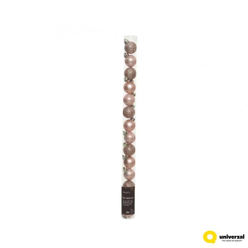 KUGLA NOVOGODIŠNJA 14/1 3CM PINK 020464 