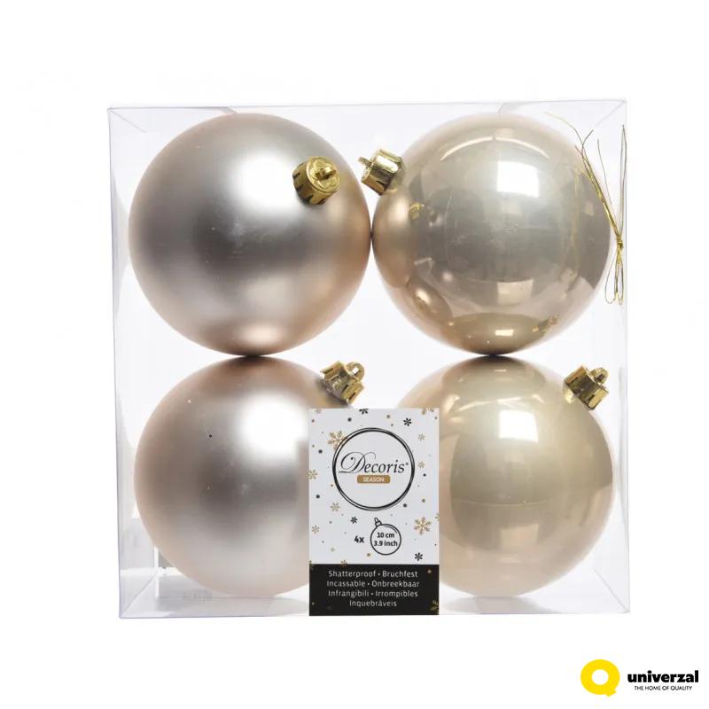 KUGLA NOVOGODIŠNJA 4/1 10CM BELA PEARL 022177 