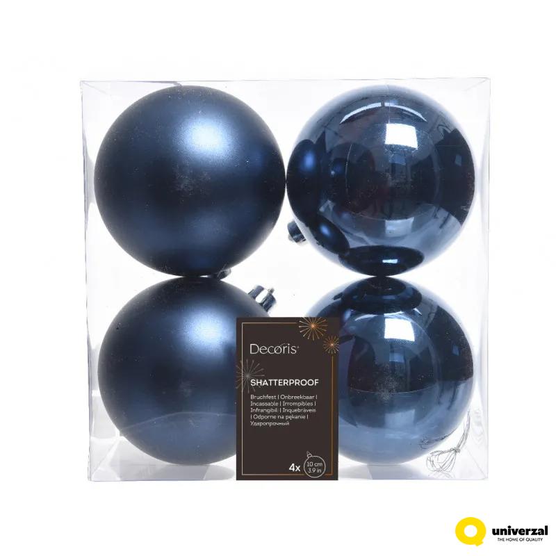 KUGLA NOVOGODIŠNJA 4/1 10CM PLAVA TAMNO 022186 