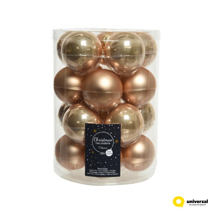 KUGLA NOVOGODIŠNJA STAKLENA 20/1 6CM ZLATNA 140302 