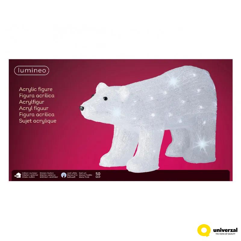 NOVOGODIŠNJA FIGURA MEDVED SA LED SVETLOM 61X21X33CM 490929 