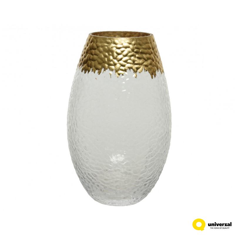 VAZA STAKLENA ZLATNI RUB 9.5X16CM 647254 
