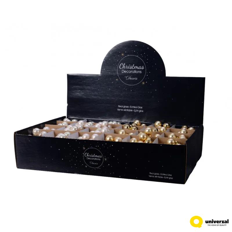 KUGLA NOVOGODIŠNJA SNOP 10/1 2CM BISERNA-ZLATNA 715077 