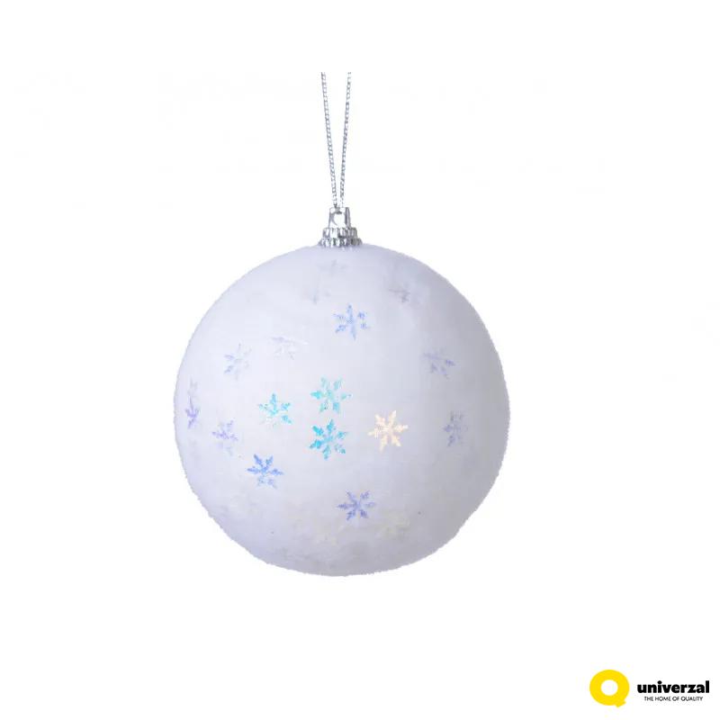 KUGLA NOVOGODIŠNJA 8CM BELA FOAM STAR 740131 