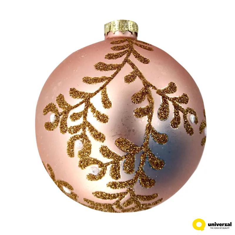 KUGLA NOVOGODIŠNJA 8CM MOTIV GRANČICE ABR524170 