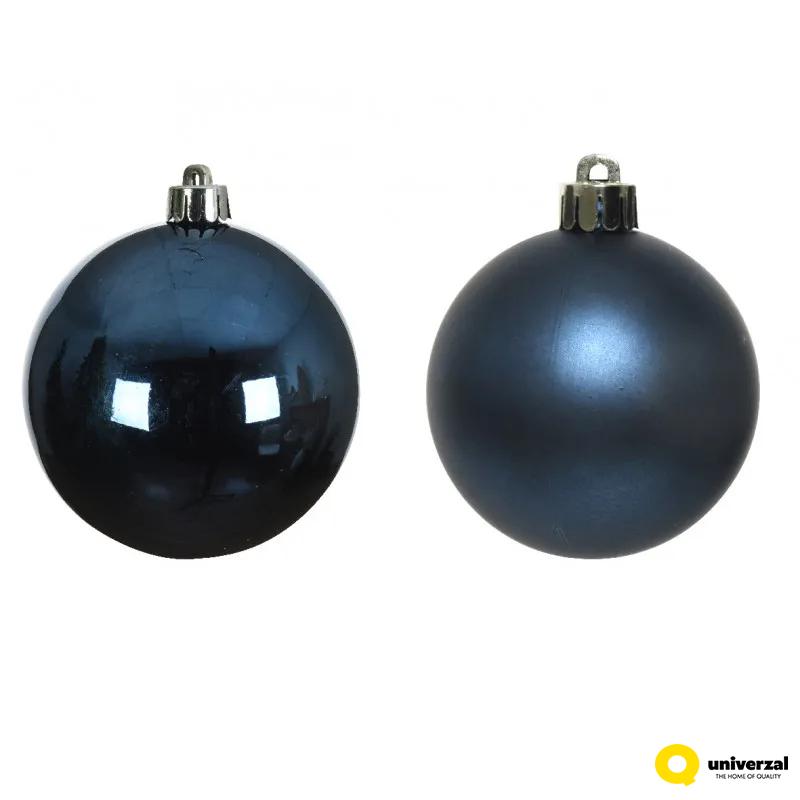 KUGLA NOVOGODIŠNJA 6/1 8CM PLAVA TAMNO 022156 