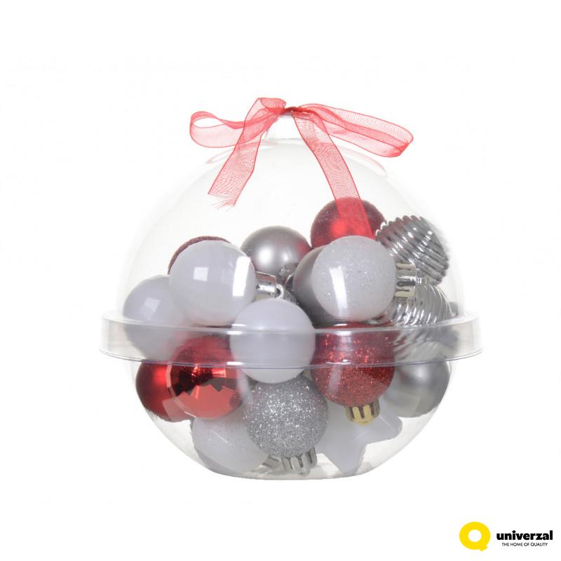 KUGLA NOVOGODIŠNJA 30/1 3CM GLITER MIX 029222 