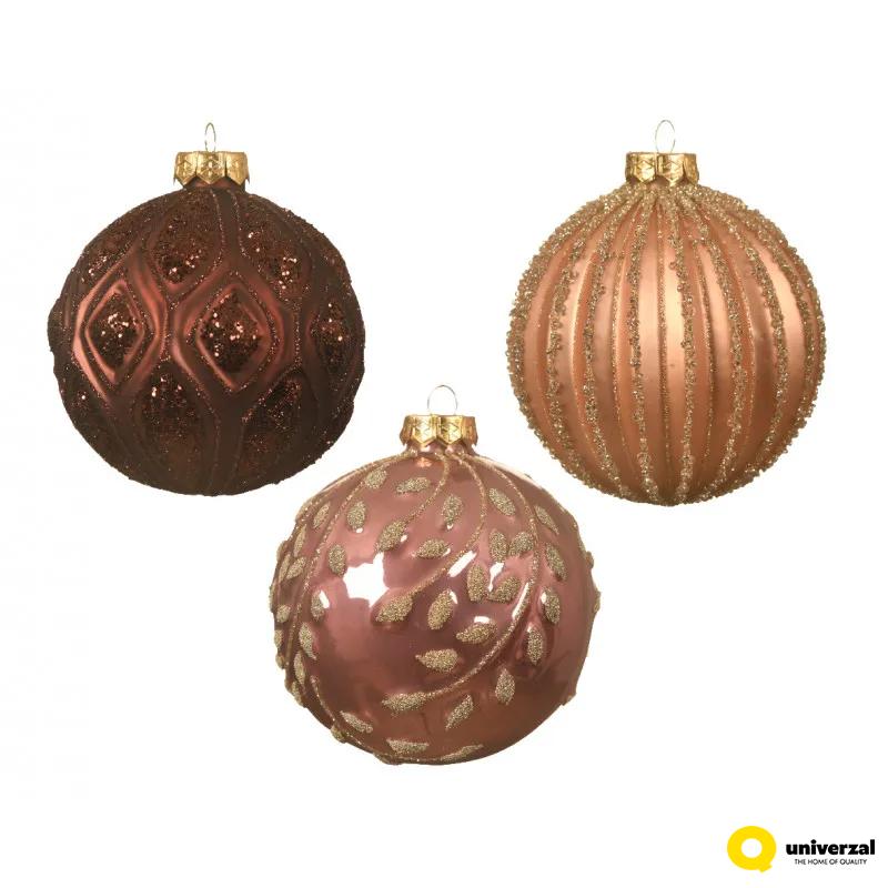 KUGLA NOVOGODIŠNJA STAKLENA 10CM PINK 062613 