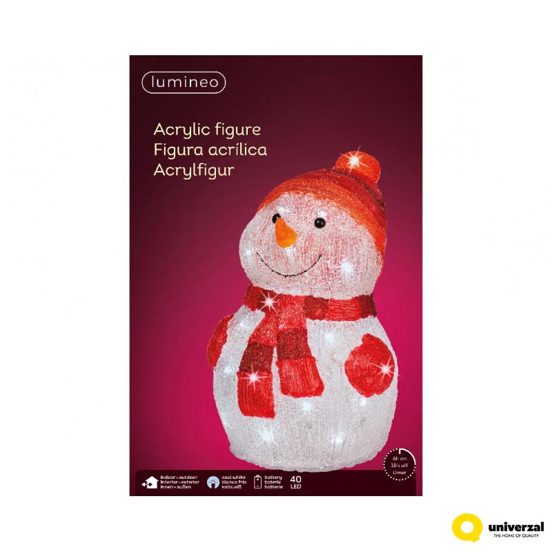 FIGURA NOVOGODIŠNJA SNEŠKO SA LED SVETLOM 25X25X35CM 491157 