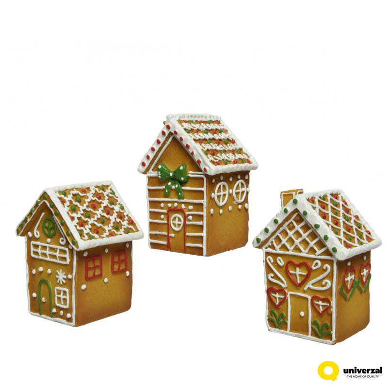 FIGURA UKRASNA KUĆA 9.4X9X12.7CM 3 MODELA 523727 