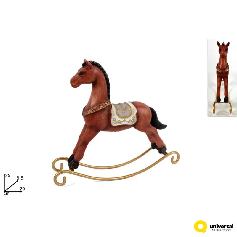 FIGURA UKRASNA KONJIĆ CRVENI 25CM CM003017 
