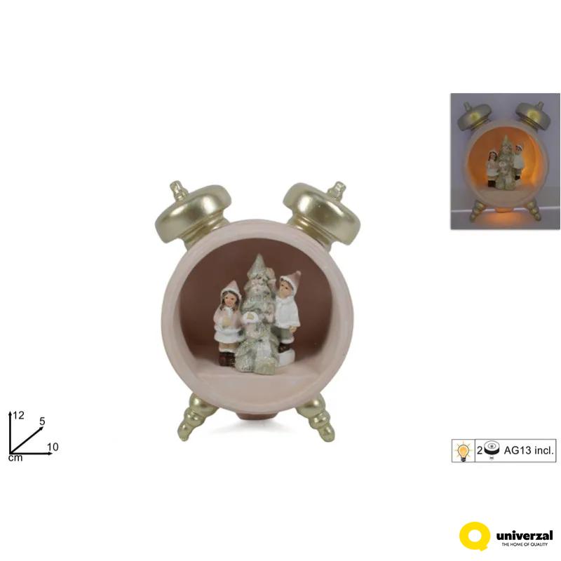 NOVOGODIŠNJA FIGURA SAT SA DECOM ZLATNI 12CM CM003030A 