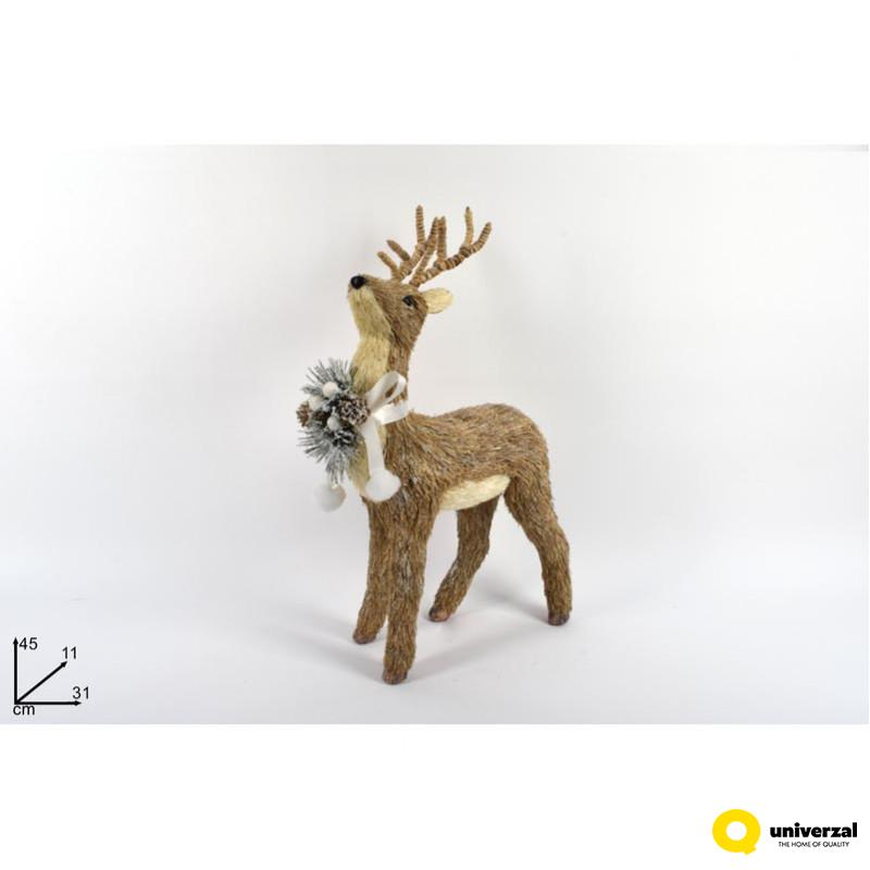 FIGURA UKRASNA JELEN SA ŠALOM 45CM RO010788 