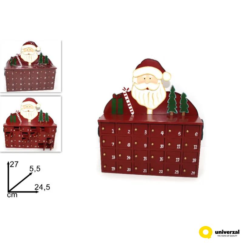 NOVOGODIŠNJA FIGURA ADVENT KALENDAR 27X5.5X24.5CM MI003775 