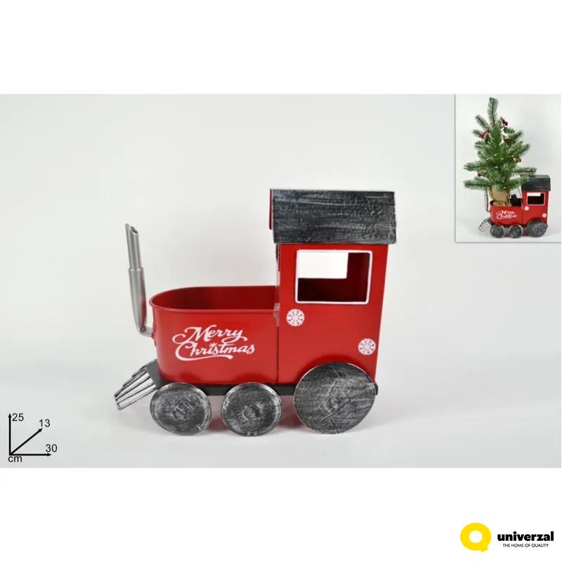 NOVOGODIŠNJA FIGURA LOKOMOTIVA METALNA 25CM LZ000397 