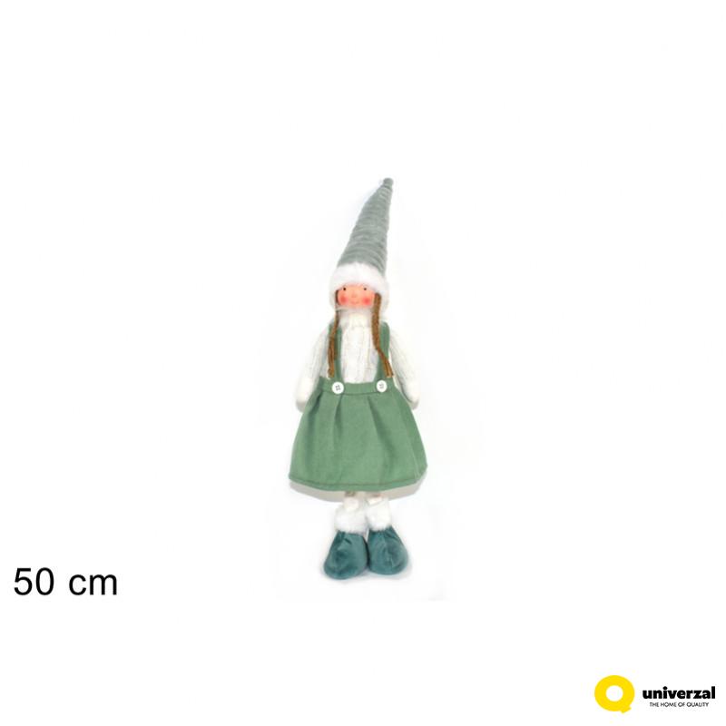 NOVOGODIŠNJA FIGURA DEVOJČICA U ZELENOM 50CM GI010208B 