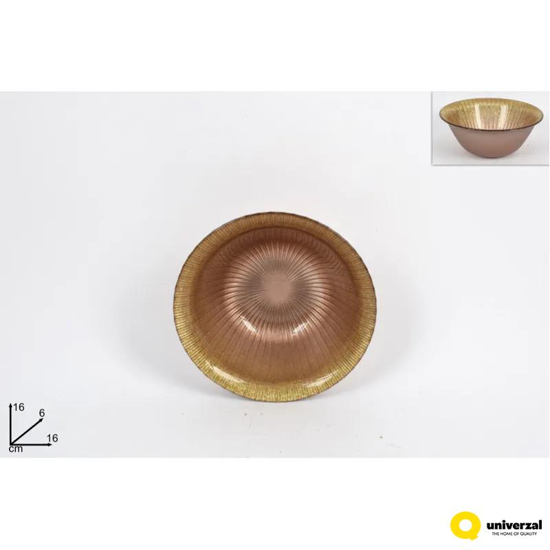 ČINIJA DEKORATIVNA 16CM BRAON GLITER CM003370C 