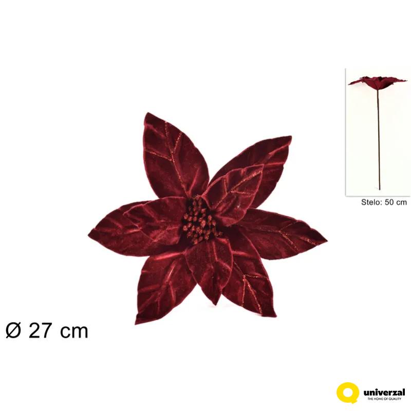 CVET DEKORATIVNI 50CM BORDO VELUR BA000463D 