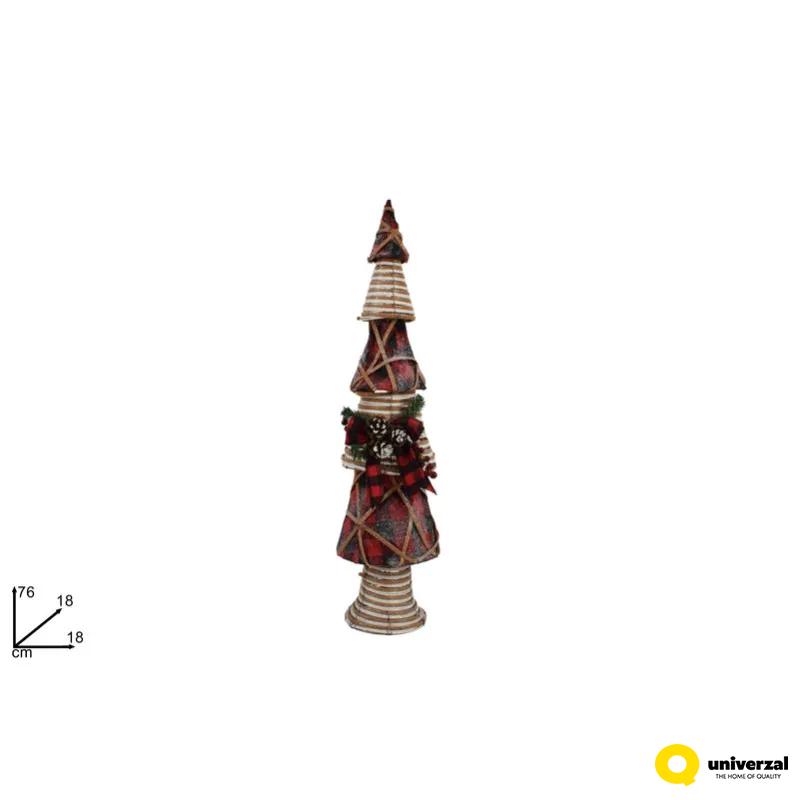 NOVOGODIŠNJA FIGURA JELKA 76CM CRVENO-CRNA CM003073A 