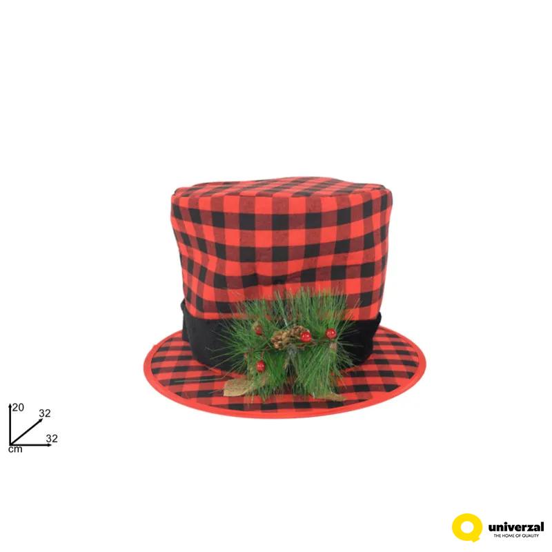 NOVOGODIŠNJA FIGURA ŠEŠIR 20CM KARIRANI CA011272 